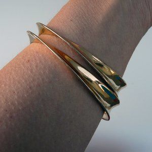 Georg Jensen style mobius bangles, gold tone